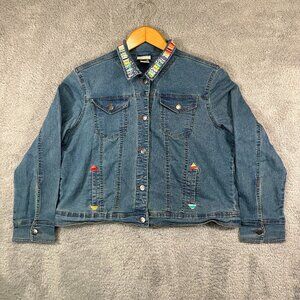 DISTINCT Jean Jacket Women's‎ Designed Colorful Denim Jacket